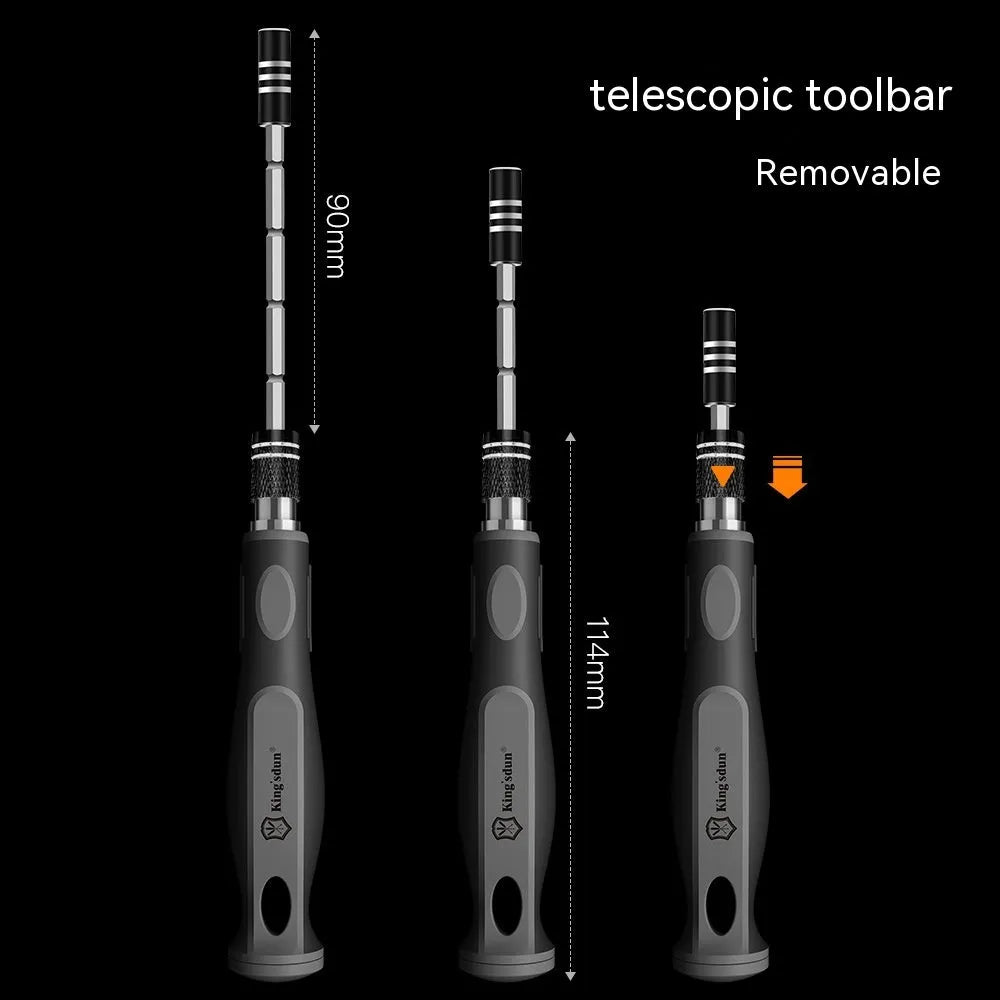 32-in-1 screwdriver repair tool set with bits organised in compact storage case
