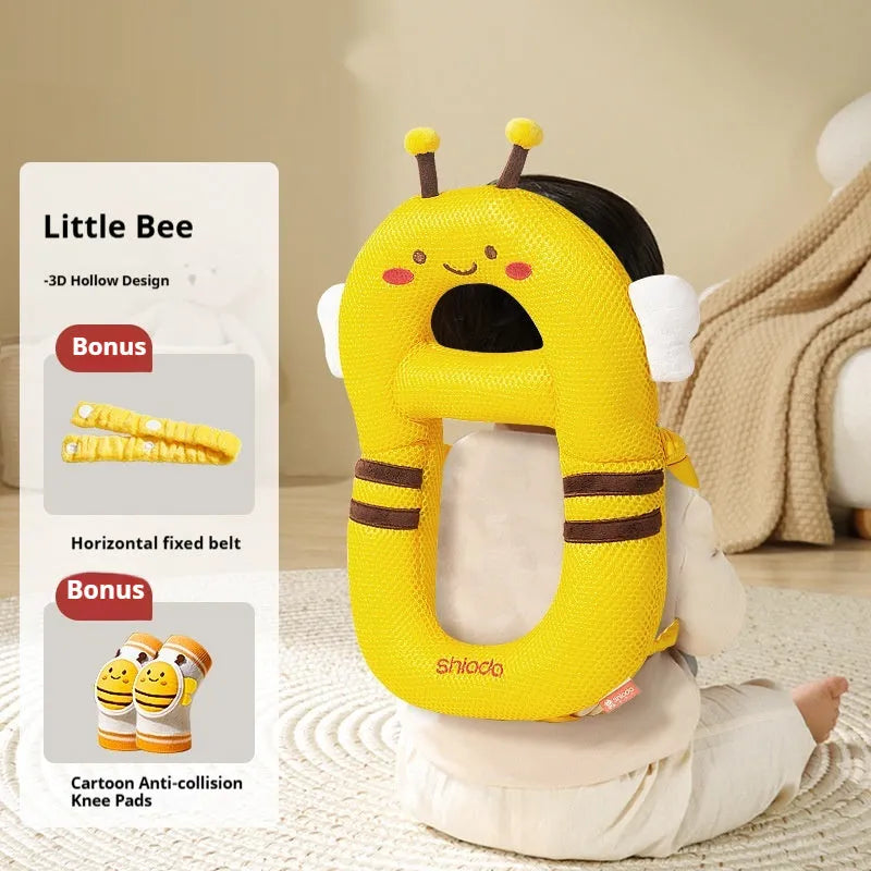 Cartoon anti-collision pillow for baby fall protection with dinosaur design and EPS particle filling