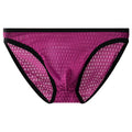 Men's low waist lace underwear in black on a white background