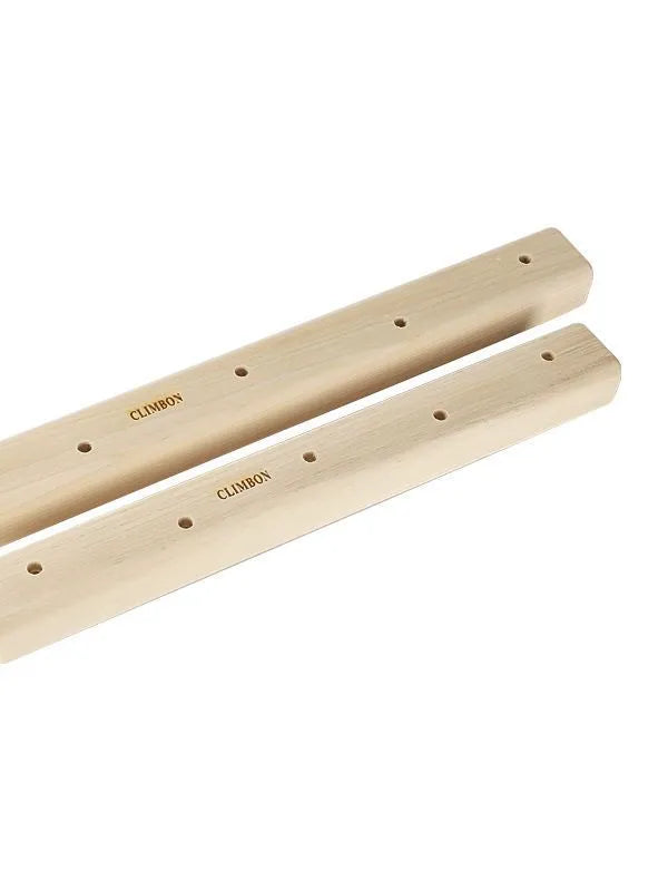 Set of three solid wood grip training finger boards in 12cm, 40cm, and 50cm lengths