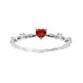 Peach heart shaped ring with zircon detail in gold or silver electroplated finish