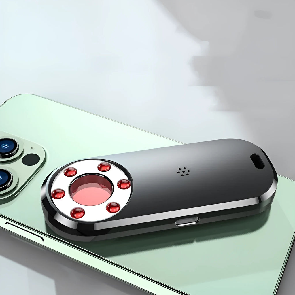 Compact portable infrared security detector with anti-monitoring and anti-positioning functions
