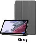 Lenovo Tab P12 tablet case in a selected colour with three-fold stand deployed showing magnetic bracket.