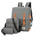 Three-piece large capacity business backpack in Oxford cloth, shown in wine red colour