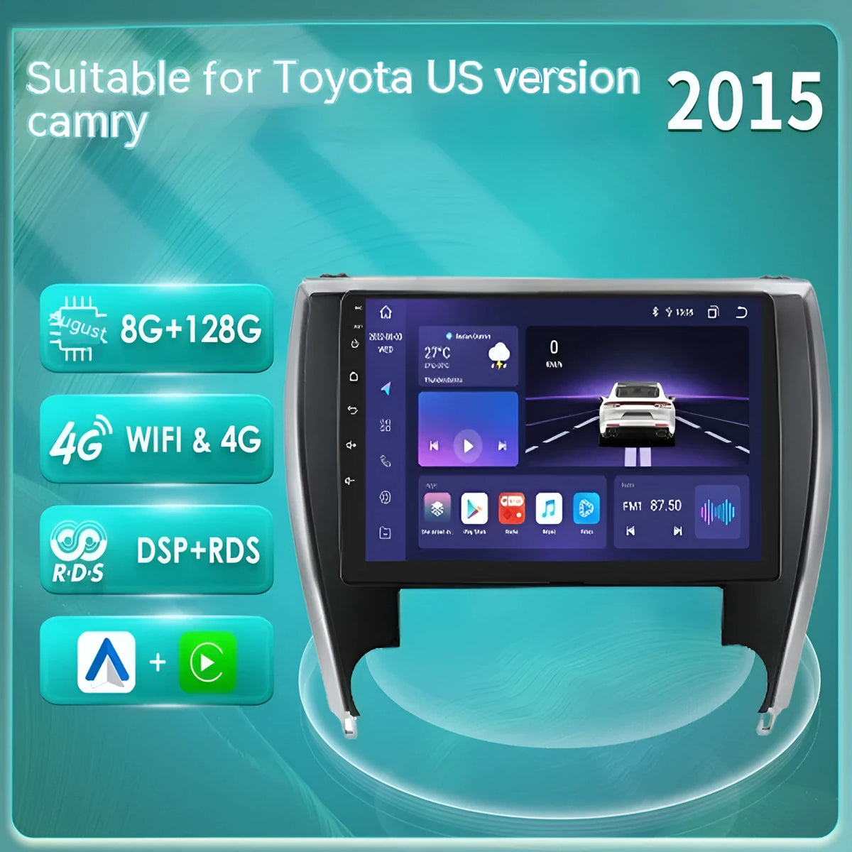 10-inch car navigator MP5 unit for 2015 Toyota Camry with metal ABS housing