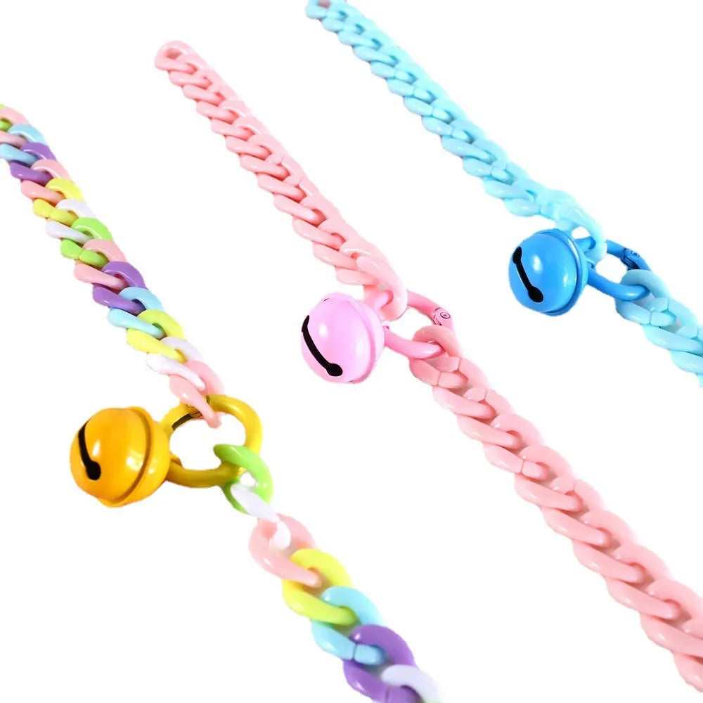 Adjustable plastic pet collar in macaron candy colours for cats, dogs or rabbits