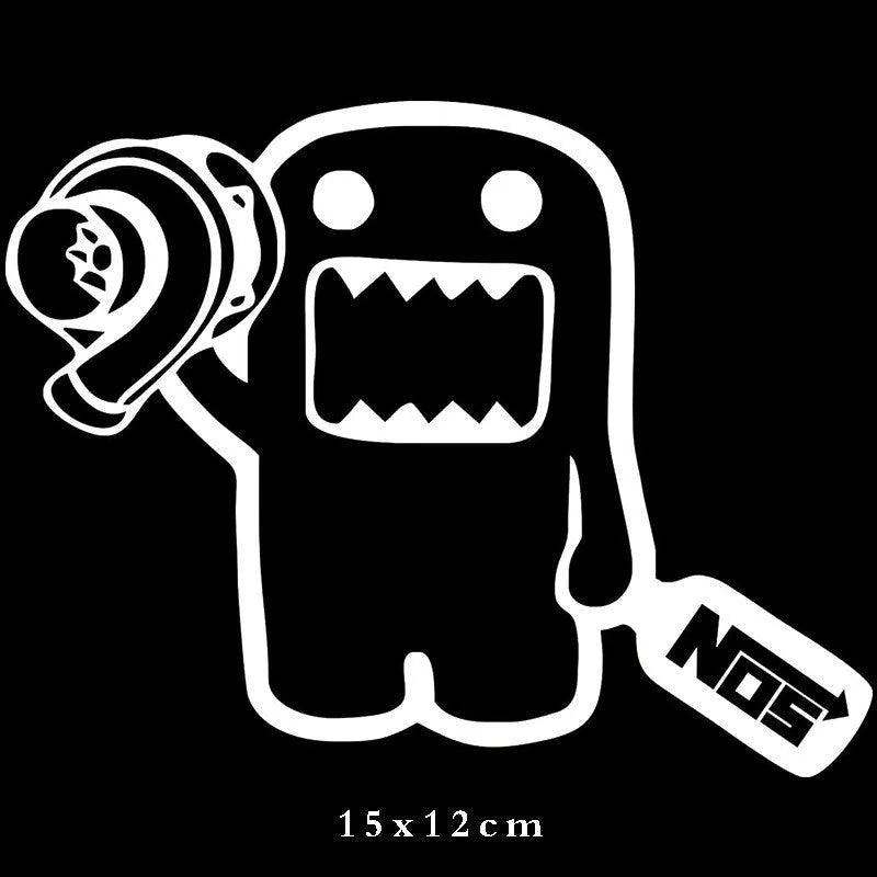 Cartoon automobile sticker PVC material 15x12cm black and white options for car decoration