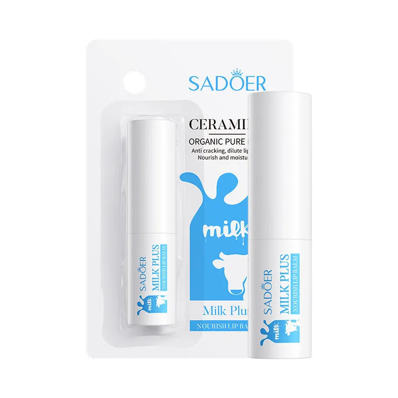 Anti-chapped moisturising lipstick tube with hyaluronic acid and vitamin E labelling