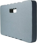 Solid blue EVA foam garden kneeler hassock on grass, showing its 45cm length and 4cm thickness.