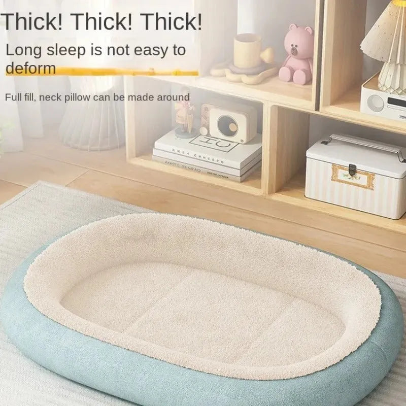 Thickened winter dog kennel for small medium dogs with removable cushion in grey colour.
