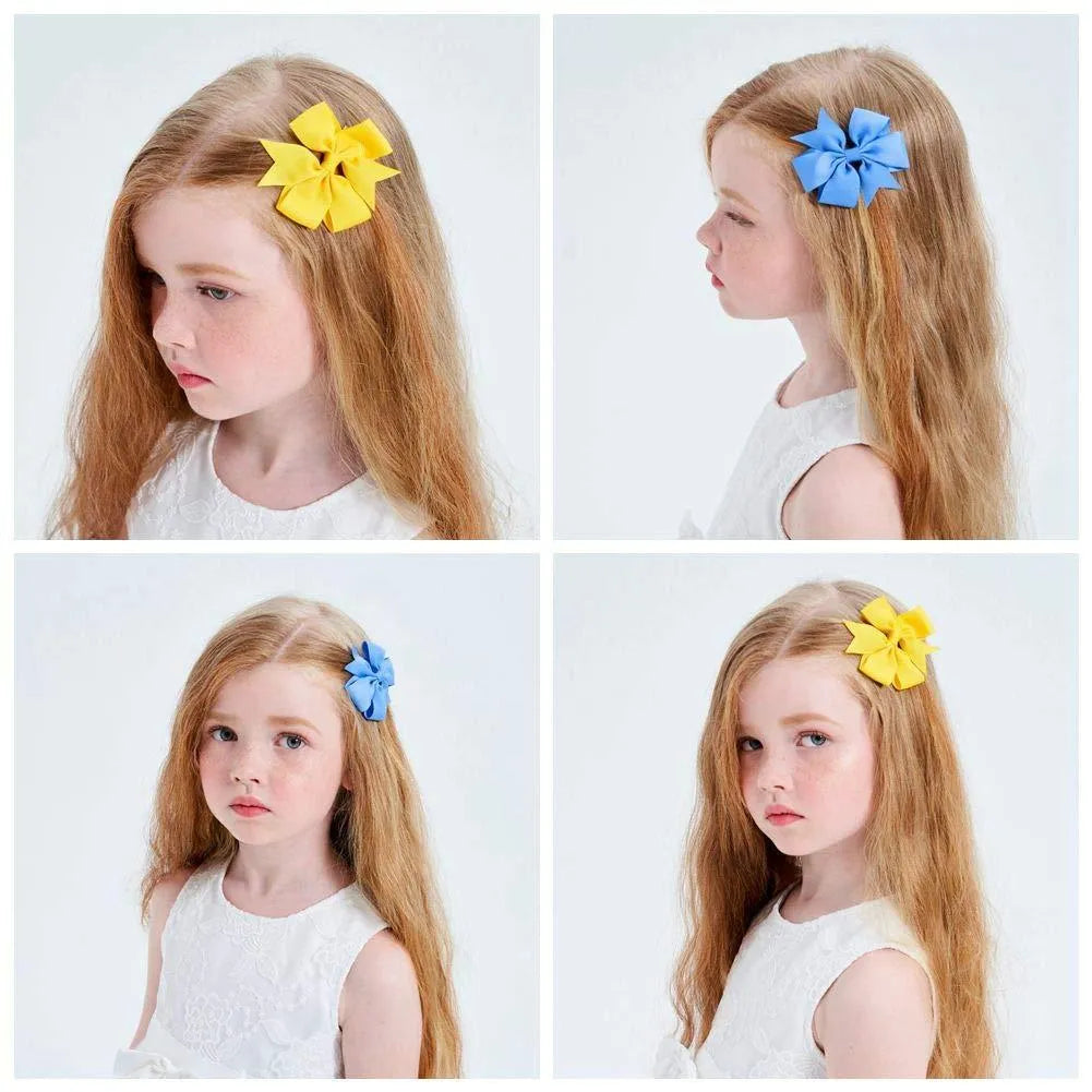 Handmade 3-inch grosgrain ribbon hair bows with alligator clips in multiple colours for baby girls and toddlers