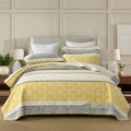 Quilted pure cotton bed cover three-piece set with printed pattern for 1.5-1.8 metre beds