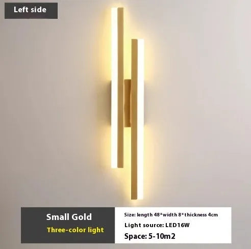 Scandinavian minimalist LED wall light with an acrylic shade on a black arm, mounted on a light-coloured wall.
