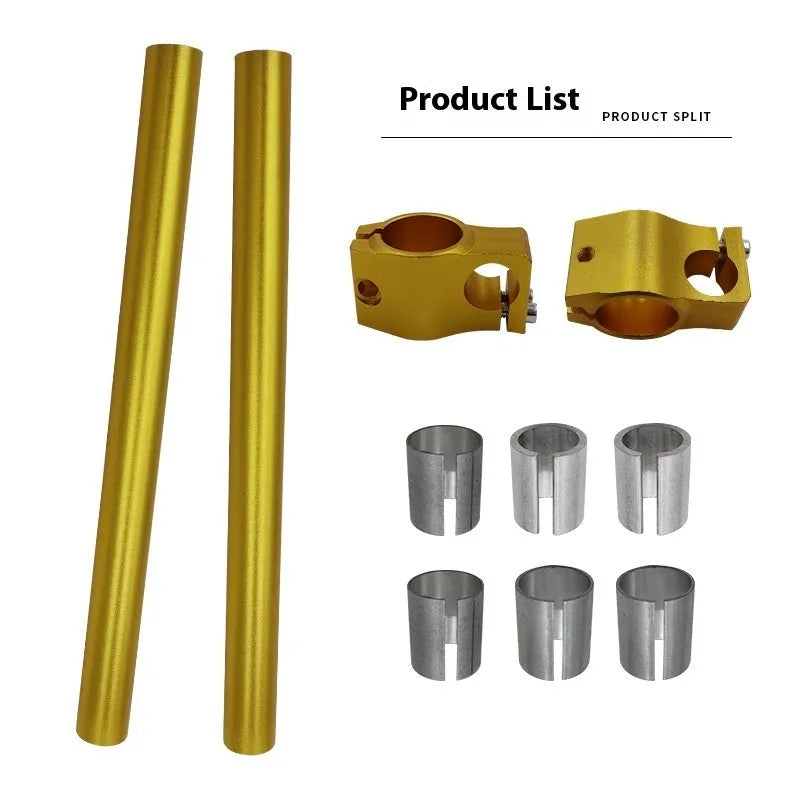 CNC separated motorcycle handlebar in aluminium alloy, universal fit, shown as a pair for motorcycle modification.