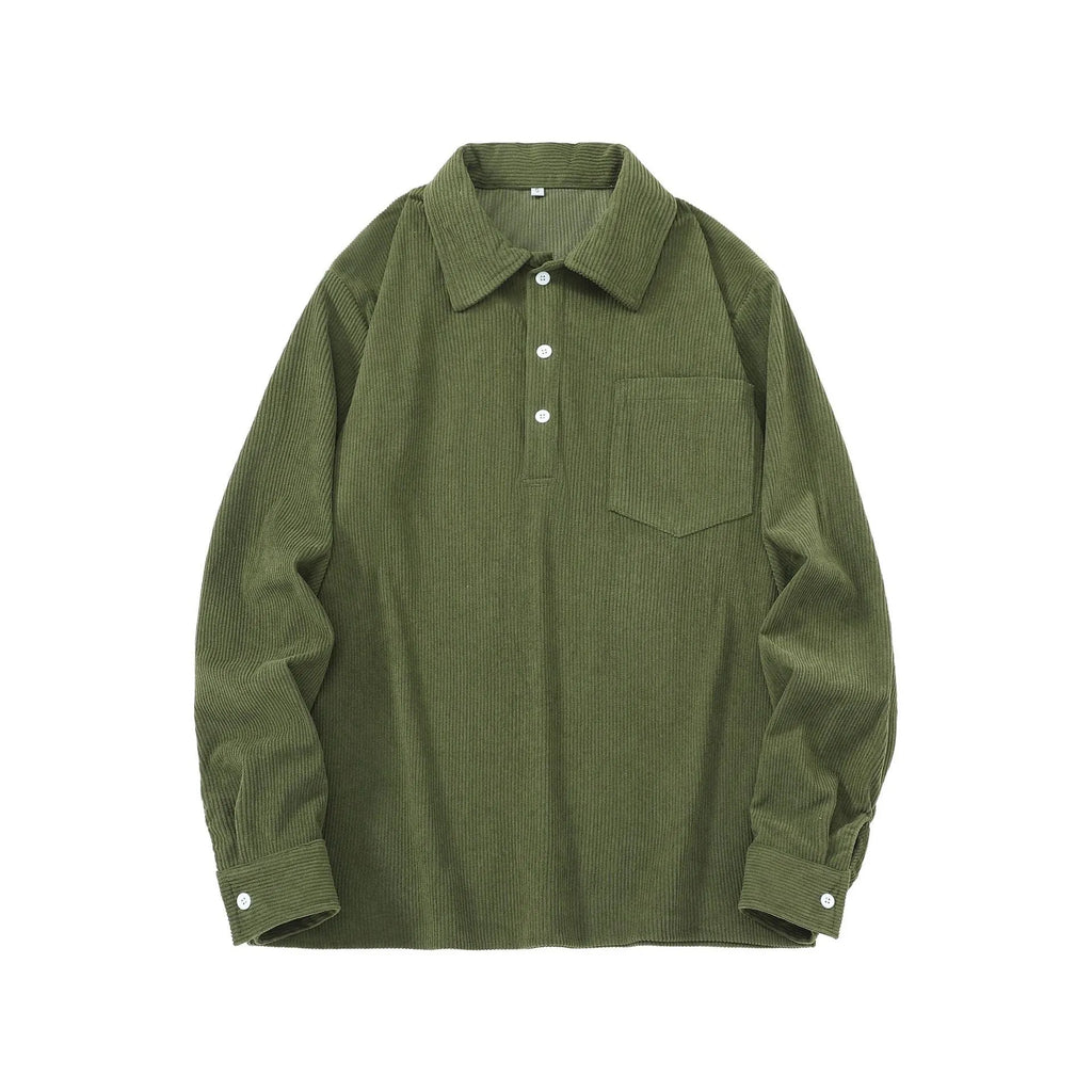 American retro casual bottoming shirt, loose pullover polyester top in black, green, or dark gray, sizes S to XXL