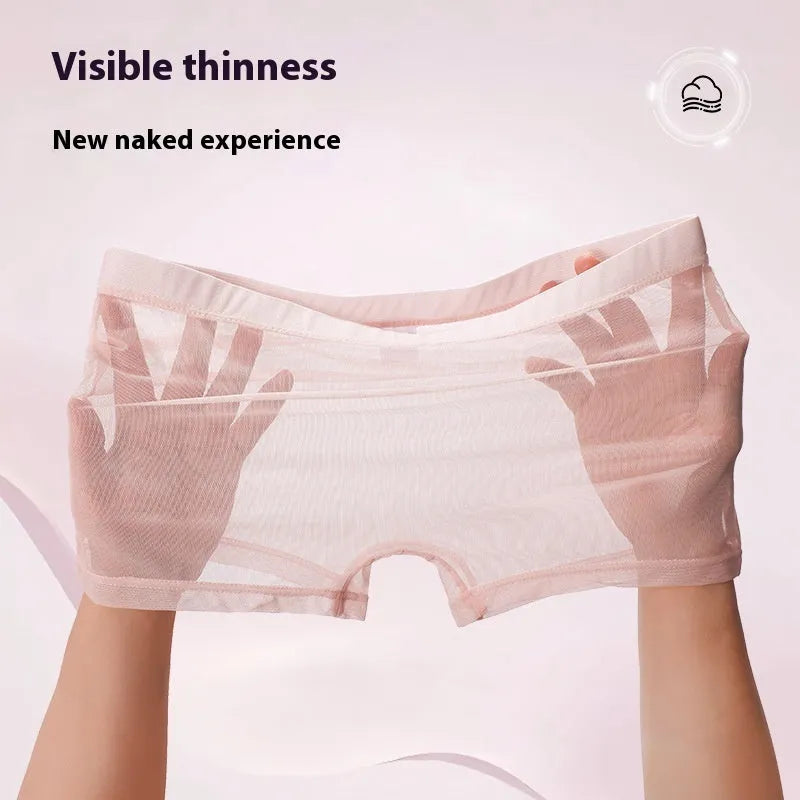 Men's low-waist mesh boxer briefs in various colours on a white background