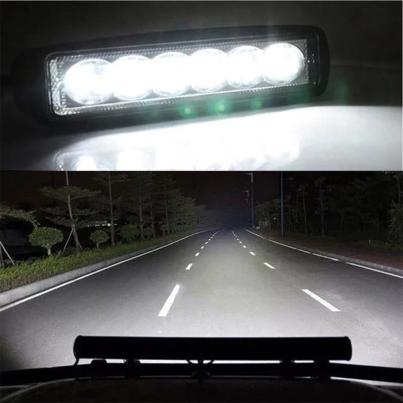 Black die-cast aluminium car auxiliary LED spotlight with bracket mount