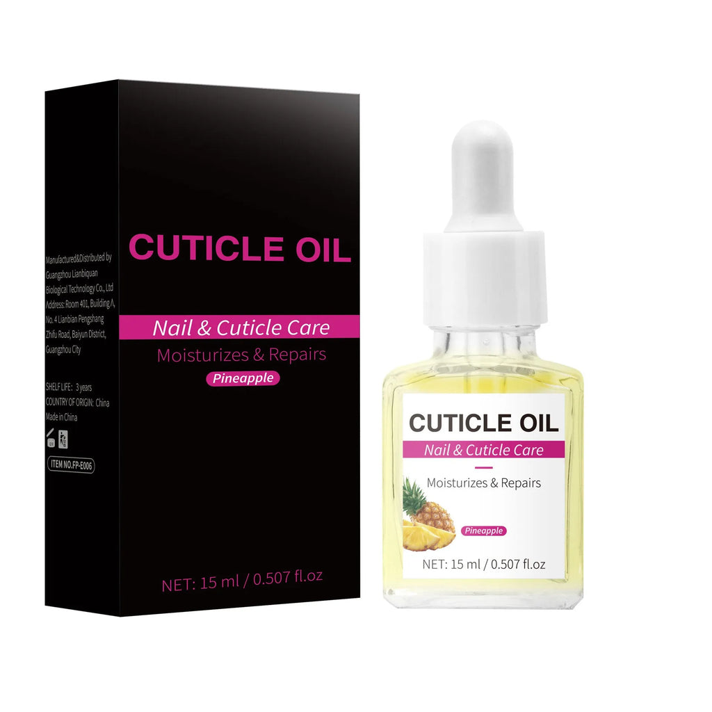 15ml bottle of moisturising nail cuticle oil for soft nail care, specification FP-E006-15ml.