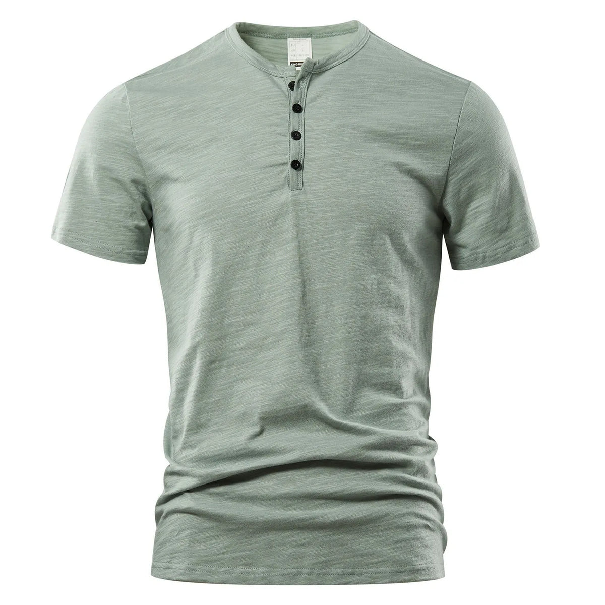 Men's slub cotton short sleeve T-shirt in solid colour with British style casual design