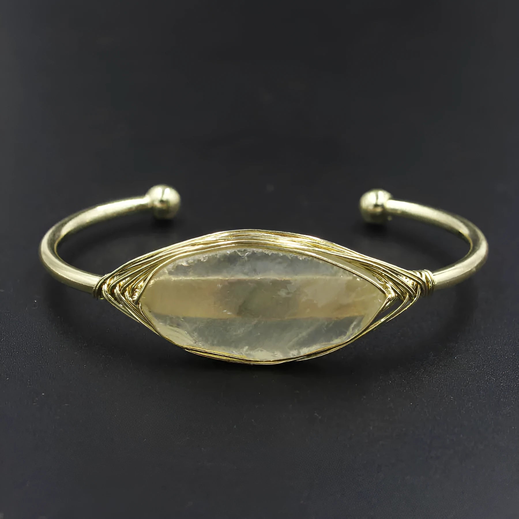 Natural raw gemstone bracelet with 8mm beads in multiple colour options on wrist