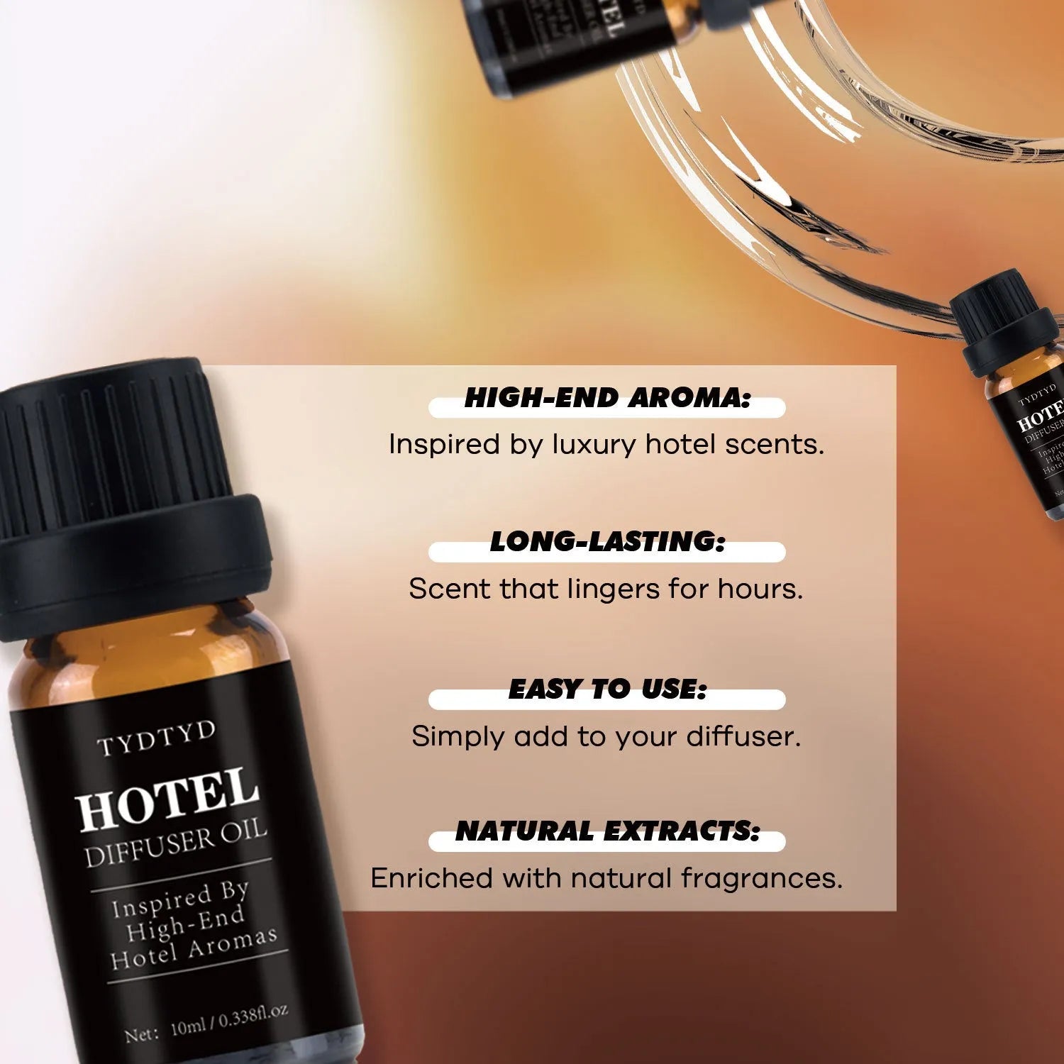 10ml natural plant fragrance essential oil in glass bottle with dropper