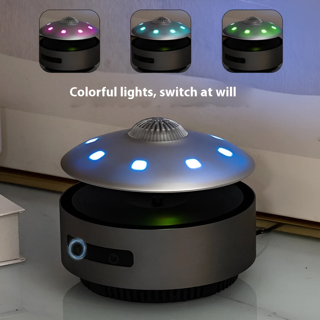 Magnetic levitation Bluetooth speaker floating above its base with automatic lifting function