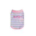 Pink purple vest for a small dog or cat on a sizing chart showing weights from 1.50kg to 11.50kg.