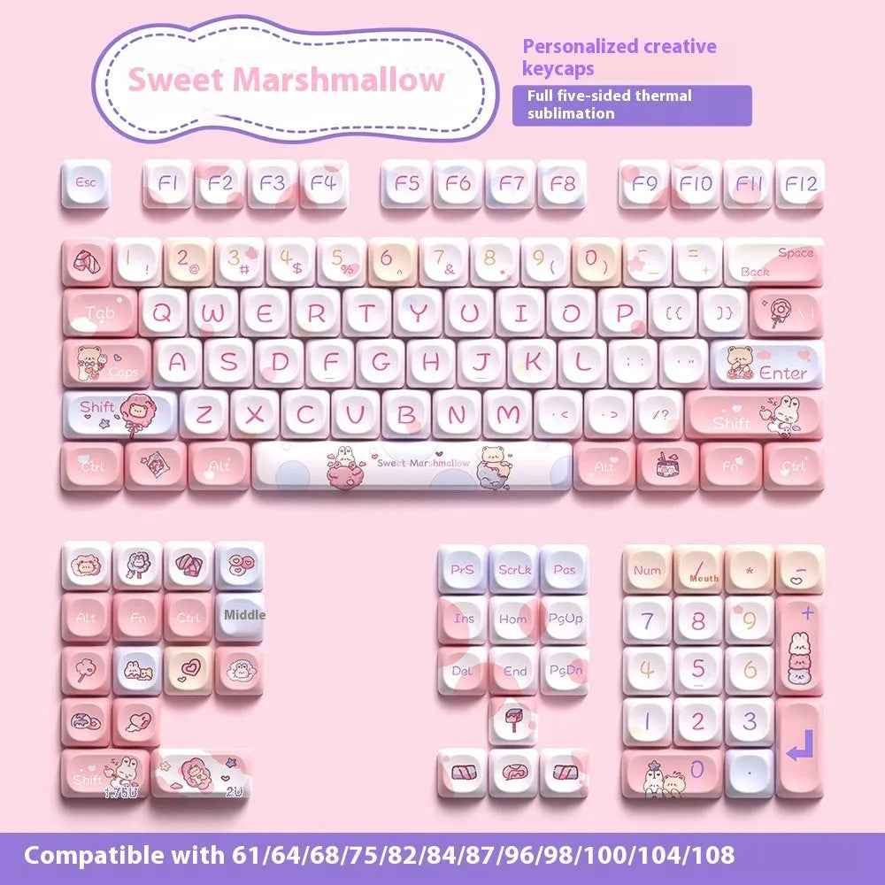 Sweet cotton candy colour mechanical keyboard keycaps XDA profile PBT plastic