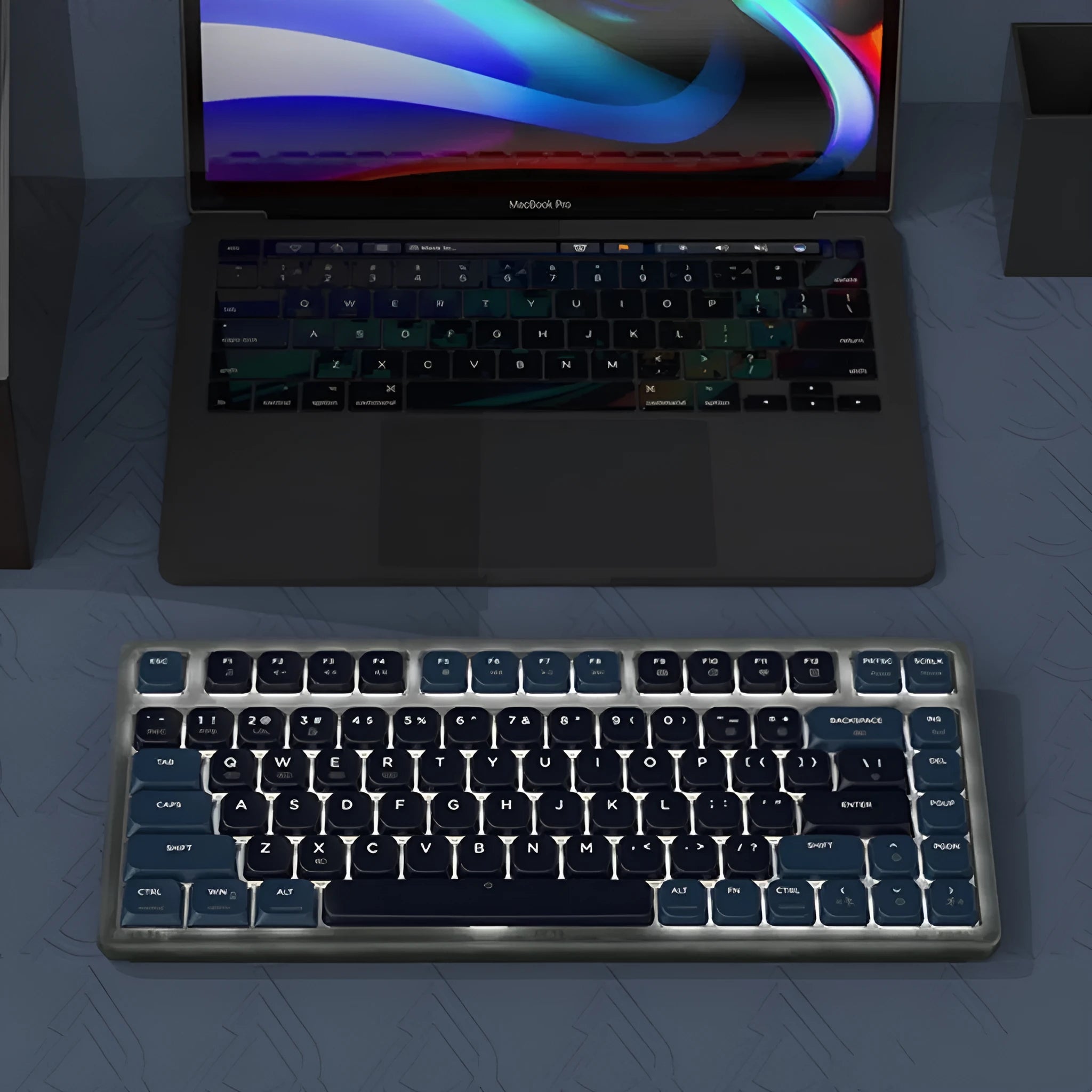AJAZZ AK832PRO triple-mode mechanical keyboard with colour screen and compact 81-key layout