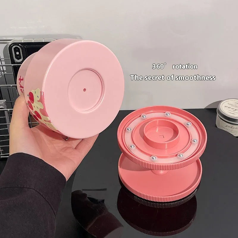 Cosmetic brush storage barrel with rotating rack in Japanese style design