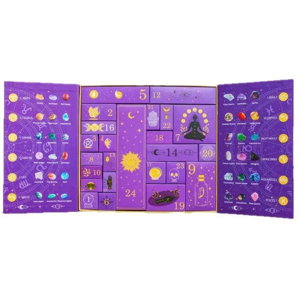 Paper Halloween countdown gift box measuring 33.5cm wide by 30.5cm tall.