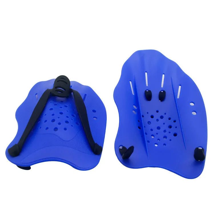Swimming training paddle set for freestyle stroke with webbed design in multiple colours