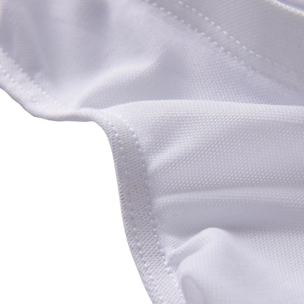 Men's black triangle briefs with low-waist design and quick-drying nylon fabric