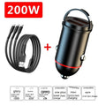 Black zinc alloy car charger with USB output measuring 38mm x 21mm x 21mm