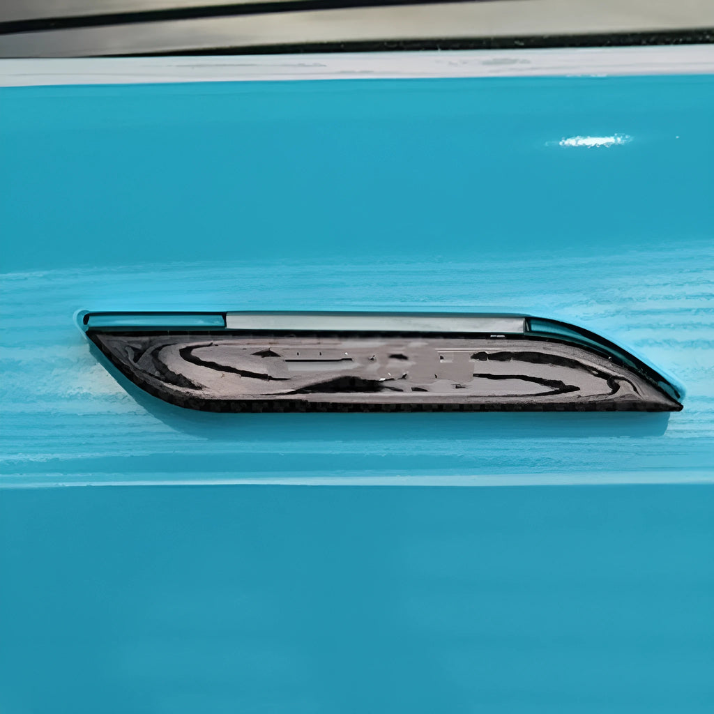 Carbon fibre door handle stickers for Tesla Model S with adhesive drip texture