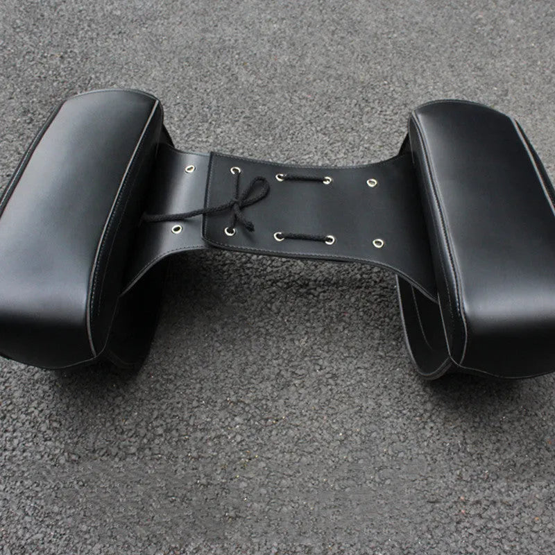 Motorcycle side box saddle bag in retro wind design with PU leather construction