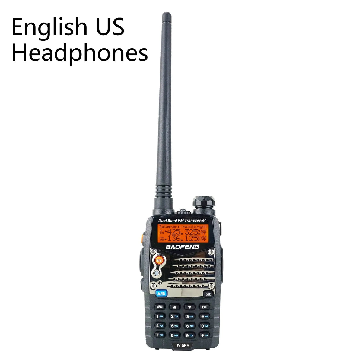 Baofeng UV-5RA dual band handheld transceiver with dual display and antenna
