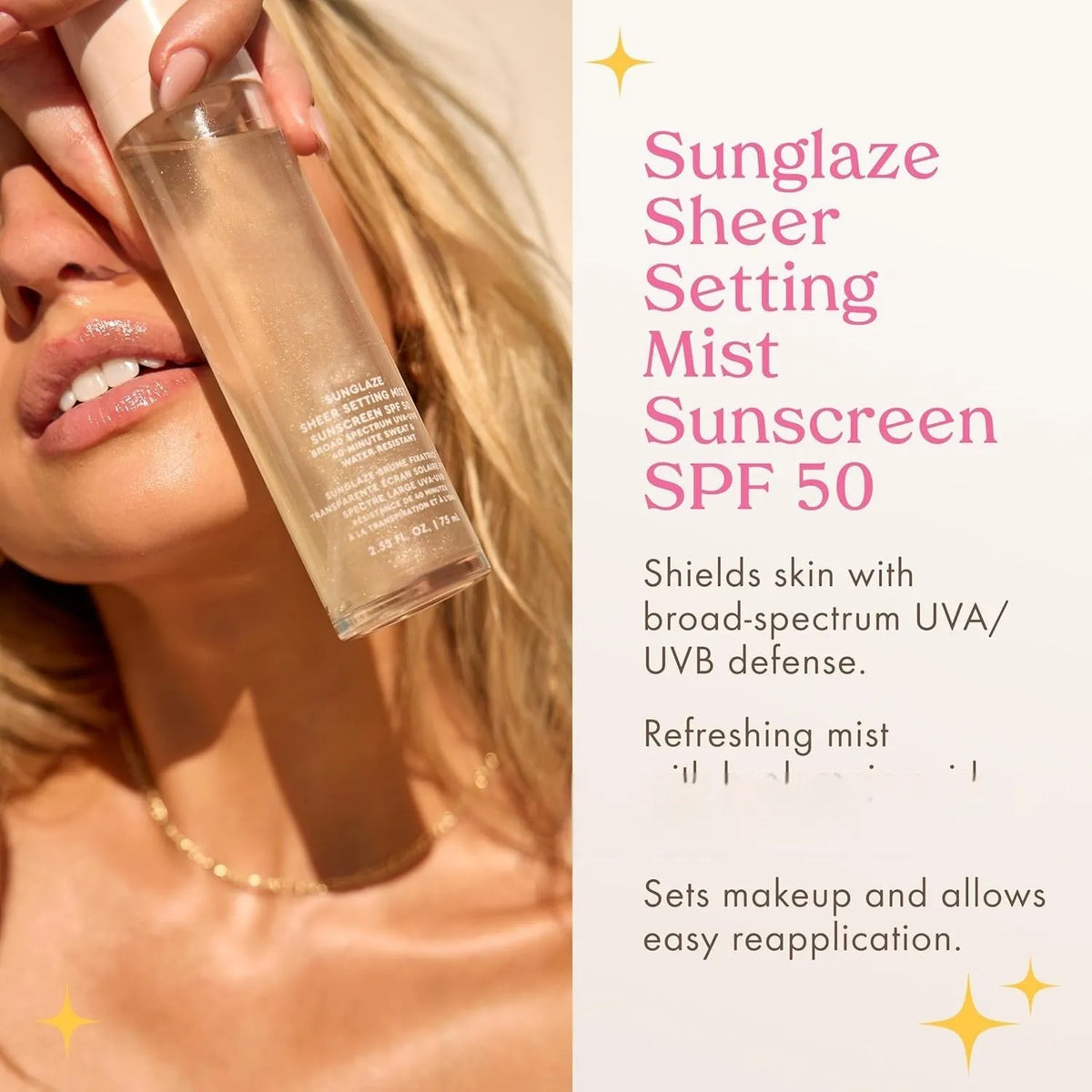75ml moisturising makeup setting spray bottle with spray nozzle for skin and makeup use