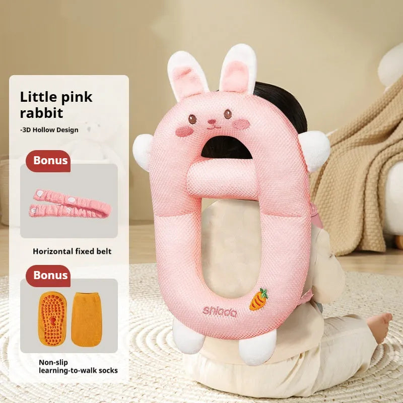Cartoon anti-collision pillow for baby fall protection with dinosaur design and EPS particle filling