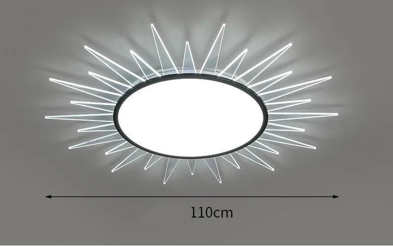 Modern round aluminium LED ceiling lamp with remote control dimming in various sizes