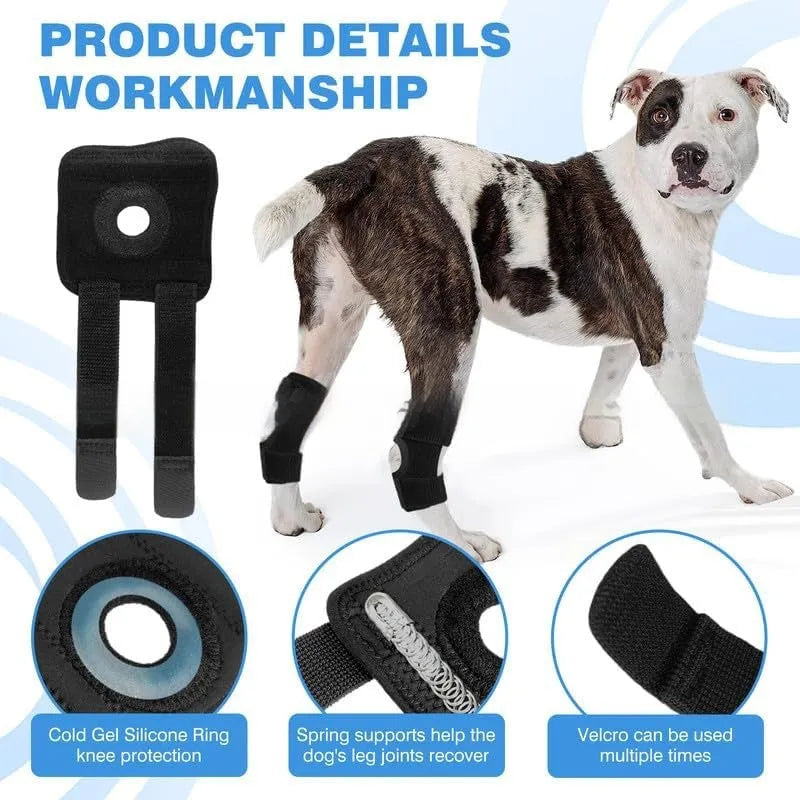 Black polyester dog leg guard for ACL rehabilitation and joint protection with adjustable sizing