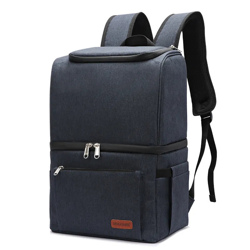 Double layer insulated waterproof picnic backpack in camouflage with ice pack