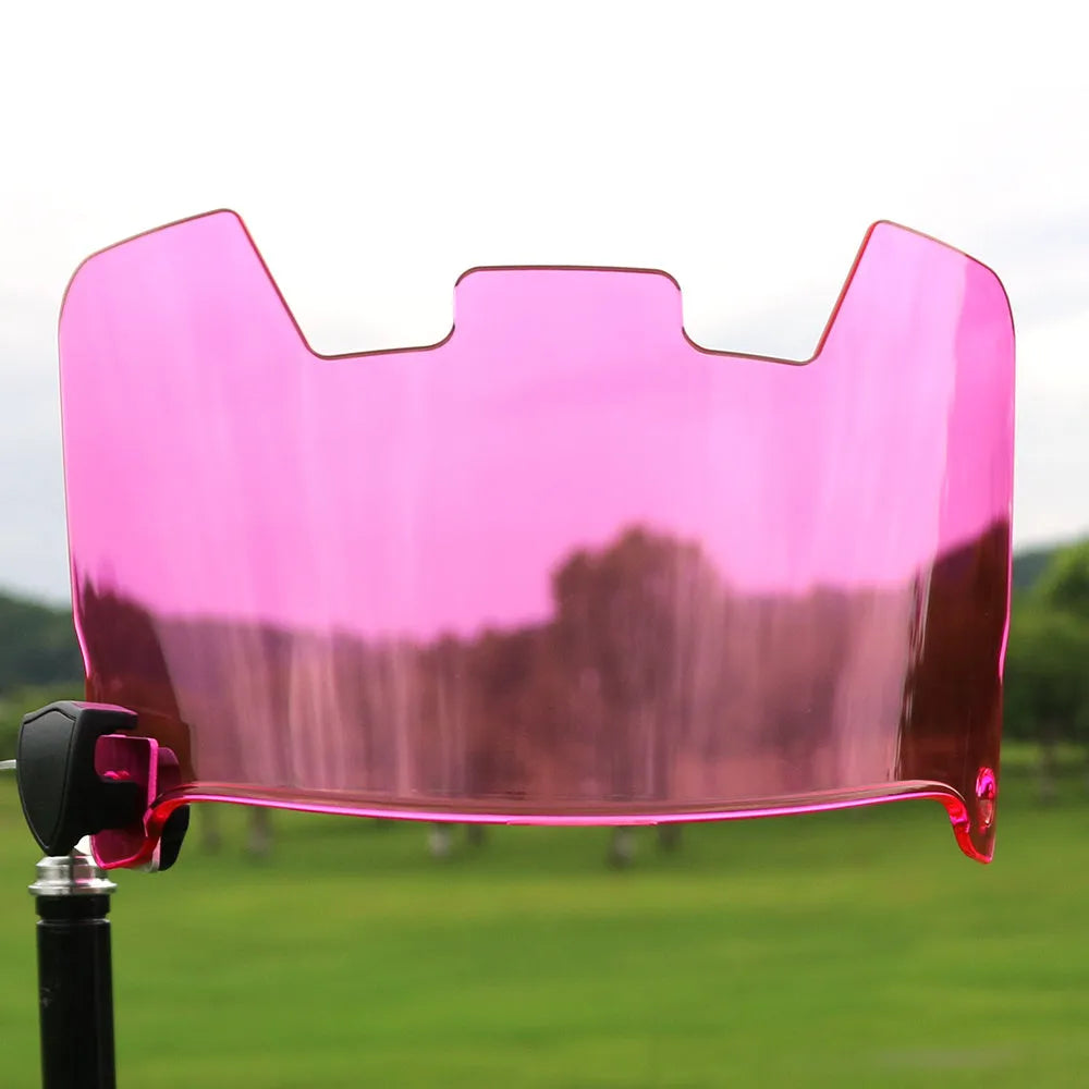 American style rugby helmet goggles in a multicolour option, showing attachment to a rugby helmet.