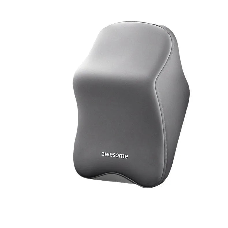 Car headrest pillow and lumbar support pillow set in memory foam, shown in sky blue colour.