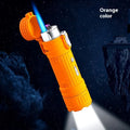 TH727 multi-functional waterproof metal torch lighter in camouflage, red, black, blue, and yellow colour options.