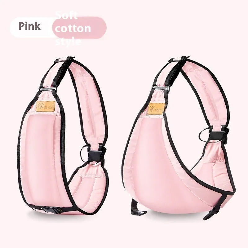 Fabric baby carrier waist stool shown in gray colour, designed for hands-free carrying of infants and toddlers