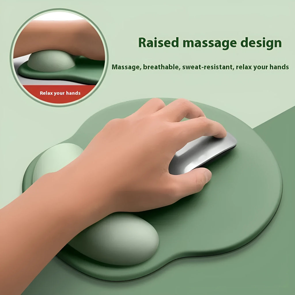 Silicone mouse mat with integrated wristband in 220mm by 250mm size