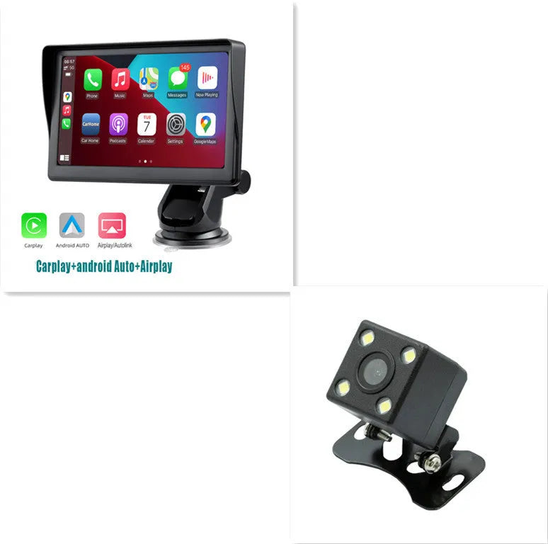 7 inch portable car smart screen with wireless Carplay on windshield mount