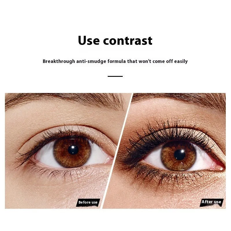Black waterproof mascara with long thick curling effect for eye lash enhancement