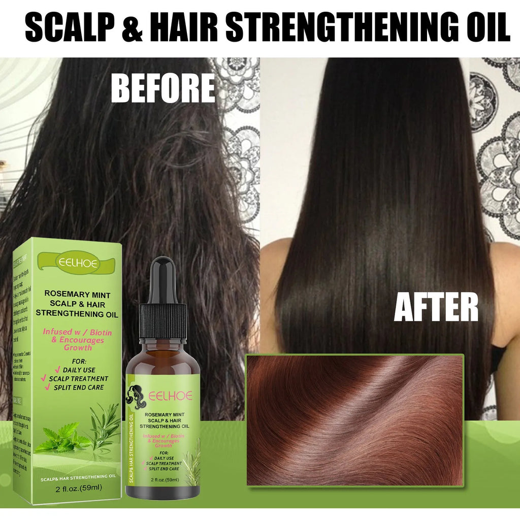 59ml bottle of rosemary mint hair growth fluid for scalp treatment and hair repair.